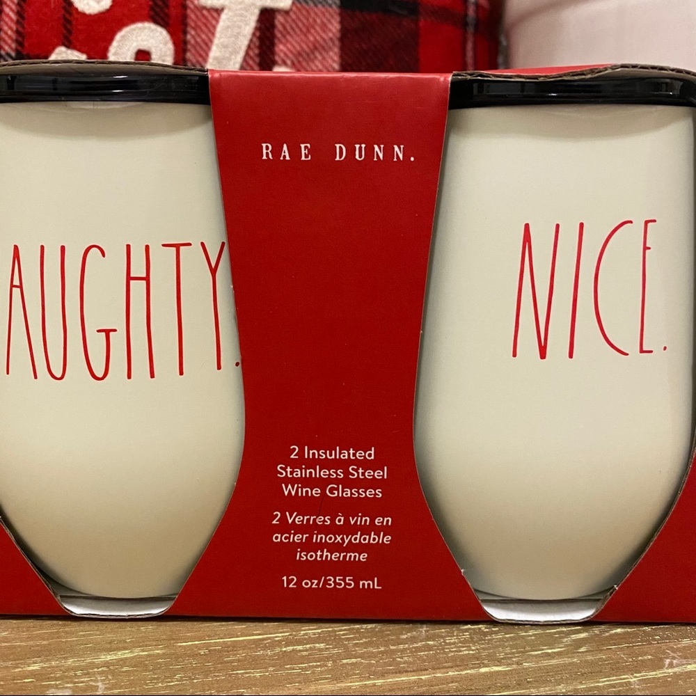 Rae Dunn Naughty Nice insulated Wine Tumblers - Picture 2 of 3